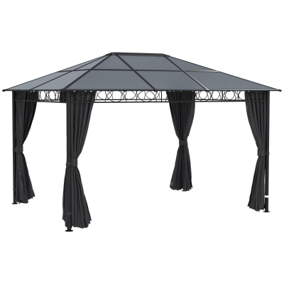 Outsunny Hardtop Gazebo Steel & Aluminium 3x4m Grey