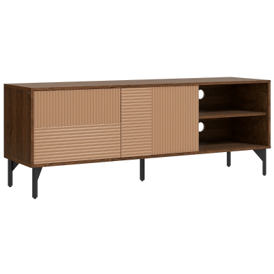 HOMCOM Mobile Porta TV fino 65" con 2 Armadietti e 2 Vani Aperti