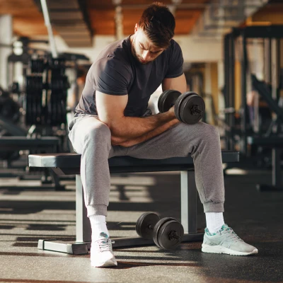 HOMCOM Set di Manubri da 20 kg per Allenamento in Acciaio e PE