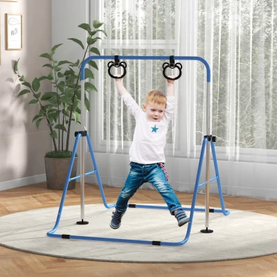 HOMCOM Foldable Kids Gymnastics Bar Blue 3+ Years
