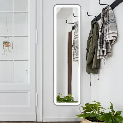 HOMCOM Specchio da Parete con Illuminazione LED Regolabile Nero