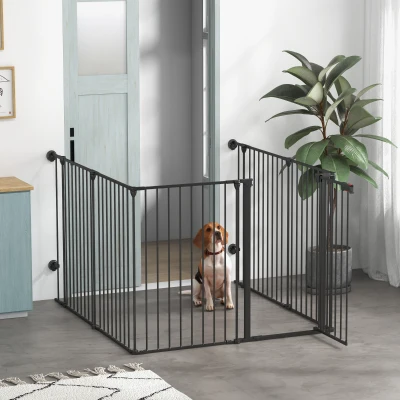 PawHut Cancellino per Cani Pieghevole e Modulabile Nero