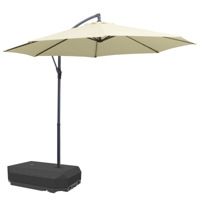 Outsunny Parasol Déporté Ø3m Inclinable avec Base 90L