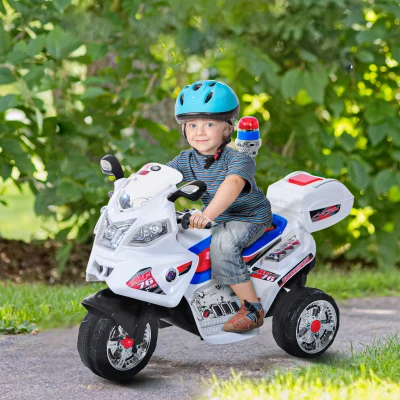 HOMCOM Moto per bambini 112cm × 51cm × 72.5cm Bianco, blu, rosso