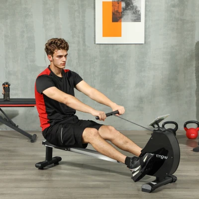 Rowing Machine 143L x 44W x 64Hcm Black and Silver