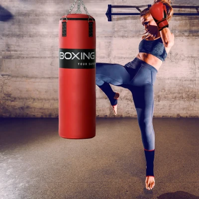 SPORTNOW Sac de Frappe 20kg Chaîne Acier + Gants