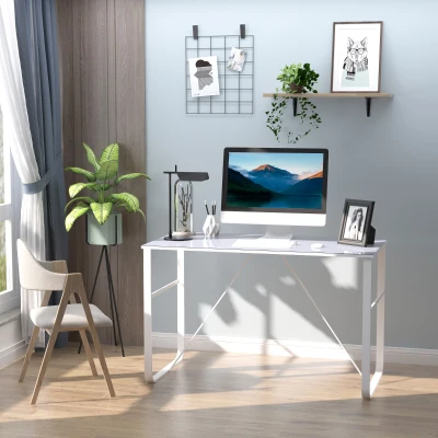 HOMCOM Scrivania 120cm x 60cm x 74.5cm Bianco
