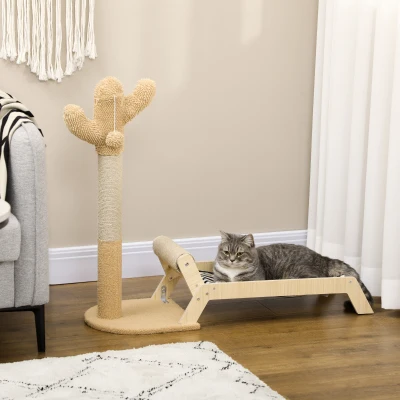 PawHut Amaca per Gatti con Tiragraffi per Gatti Design 2 in 1