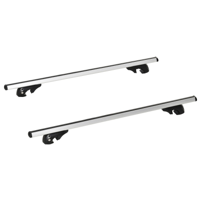 HOMCOM Barras de Techo Universales para Vehículos de Aluminio Bacas Portaequipajes Coche Automóvil Baca para Coche Universales con Cerradura Carga 75 kg 135 cm Plata