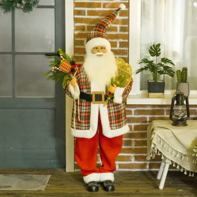 HOMCOM Animated Santa Claus 133cm Light Up Christmas Decor