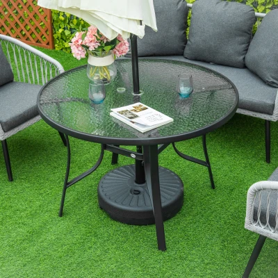 Outsunny Tavolo da giardino 106.5cm x 106.5cm x 71cm Nero