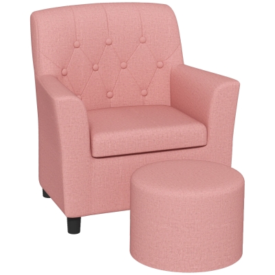AIYAPLAY Kids Sofa Set with Footrest Pink 2PCs