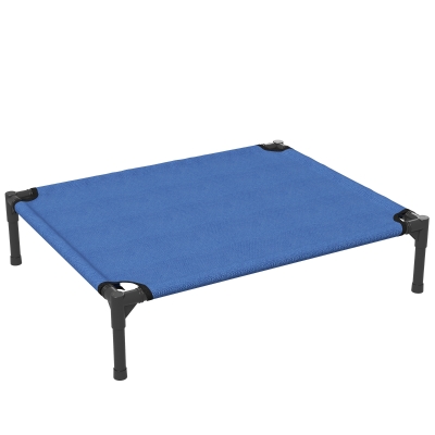 PawHut Raised Dog Bed Metal Frame Portable Medium Blue