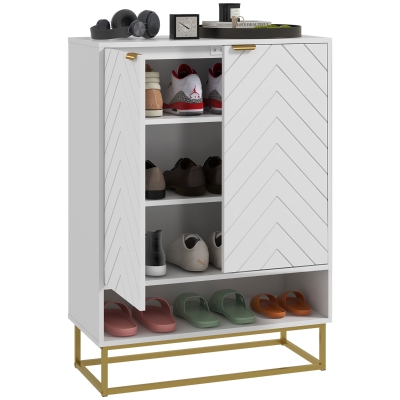 HOMCOM Modern Shoe Storage Cabinet for 12 Pairs, Open Shelf