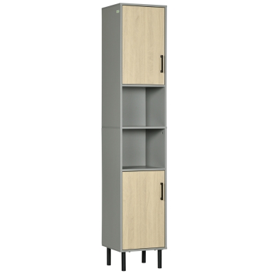 Kleankin Tall Bathroom Cabinet with Door 31.4x30cm White
