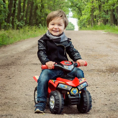 HOMCOM Quad Enfant 12-36 Mois Rouge Noir Lumière Son