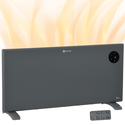 HOMCOM 2000W Electric Convector Heater Freestanding Grey