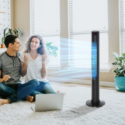 HOMCOM 46" Oscillating Tower Fan Remote 3 Speed Black