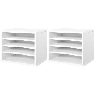 Vinsetto Organiseurs Bureau Bois Blanc Support 2Pcs