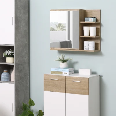 kleankin Specchiera bagno 60cm x 18cm x 50cm Color Legno