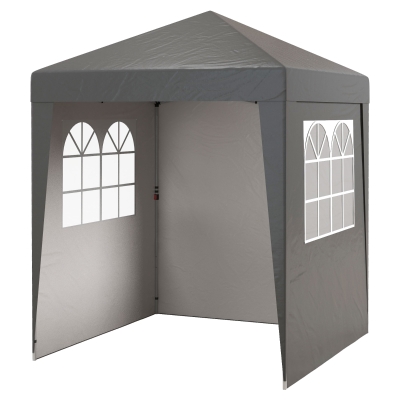 Outsunny Tonnelle Pop-Up UV30+ 3 Parois Latérales Gris