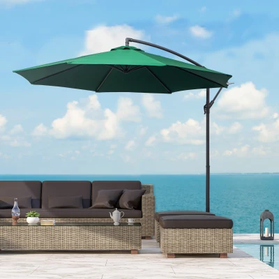 Outsunny Ombrellone da Giardino 3x2.5 m a Braccio Inclinabile