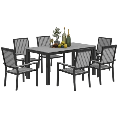 Garden Dining Set 85W x 160D x 75H cm Grey