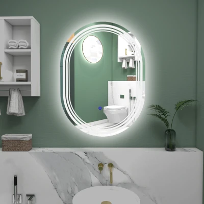 Kleankin LED Bathroom Mirror 700x500mm Anti-fog Vertical/Horizontal