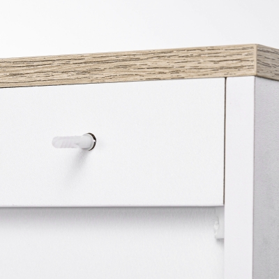 HOMCOM Aparador de Salón Mueble Buffet con 3 Puertas y Estantes Ajustables para Cocina Comedor Estilo Nórdico 90x30x90 cm Blanco(m-8)