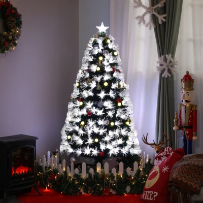 HOMCOM 5ft White Artificial Christmas Tree w/ 180 LEDs