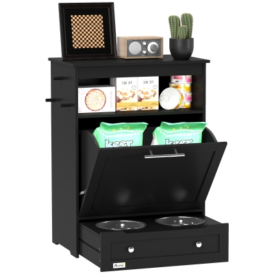 Pet feeder station 82H x 61L x 35.5Wcm Black