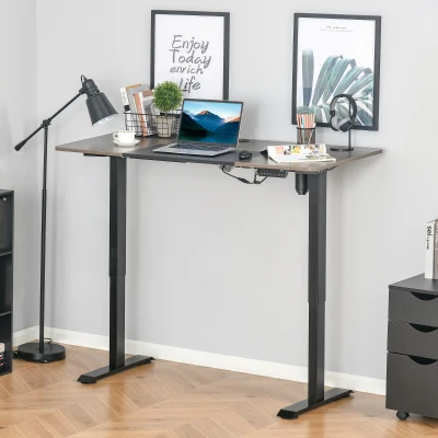 Vinsetto Scrivania sollevabile 140cm x 70cm x 116cm Color teak, Nero