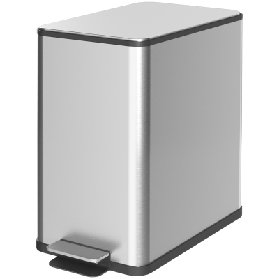 HOMCOM Poubelle Cuisine 10L Acier Inox Fermeture Douce Compacte