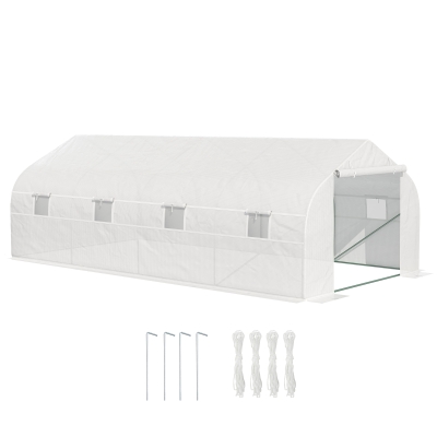 Outsunny Serra per Orto con 8 Finestre e Porta Avvolgibile Verde