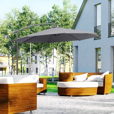 Outsunny Ombrellone da Giardino a Braccio Inclinabile 3x2.5 m