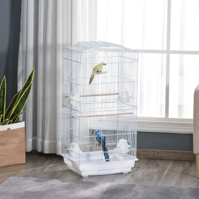 PawHut Voliera 46.5cm x 35.5cm x 92cm Bianco