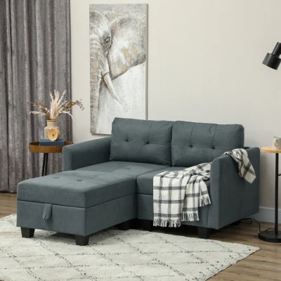 Modular Sectional Sofa 148W x 158D x 88Hcm Dark Grey