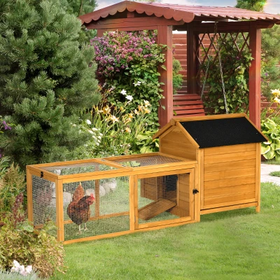 PawHut Pollaio per galline 180cm x 92cm x 78cm Giallo