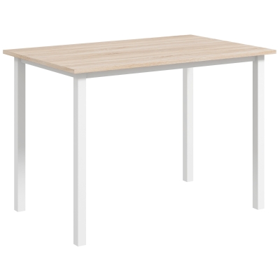 HOMCOM Mesa de Comedor Extensible con Patas de Acero para 4-6 Personas 160x70x76 cm Madera Natural(m-10)