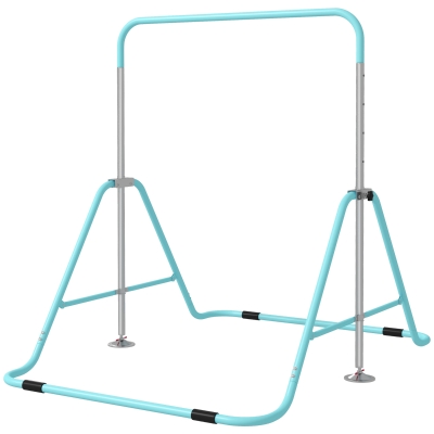 HOMCOM Barre Gymnastique Enfant Pliable Vert Réglable