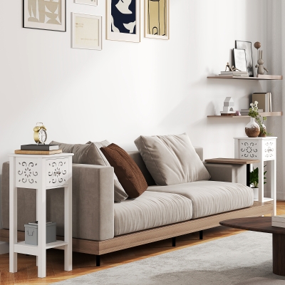 Side Table 30 L x 30 W x 75 H cm White