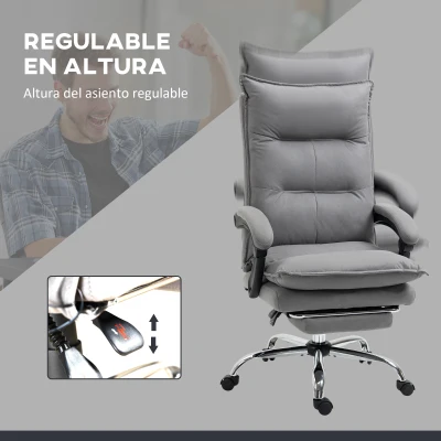 Vinsetto Silla de Masaje Reclinable con 6 Puntos de Masaje y 5 Modos con Función de Calefacción Ajustable 66x74x114-121,5 cm Gris(m-6)