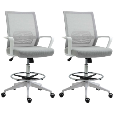 Vinsetto Chaises Bureau Hautes Pivotantes Maille 2Pcs