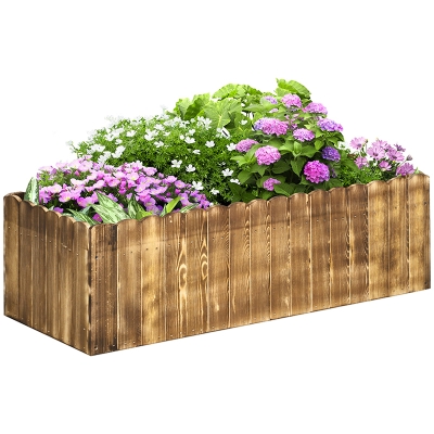 Outsunny 109L Wooden Raised Garden Bed 100x40x30cm