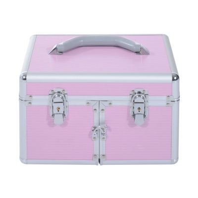 HOMCOM Vanity Maquillage 29x21x20cm Aluminium Portable