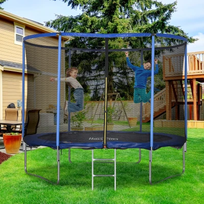 HOMCOM Tappeto elastico 305cm x 305cm x 248cm Blu, Nero