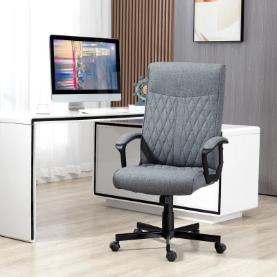 Vinsetto High Back Swivel Office Chair, Adjustable Dark Grey