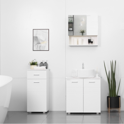 kleankin Mobiletto da bagno 35cm x 30cm x 77.5cm Bianco