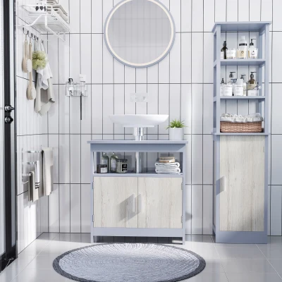 kleankin Mobile Sottolavabo Bagno con Armadietto e Ripiano