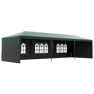 Outsunny Gazebo Party Tent Canopy 9m x 3m Green